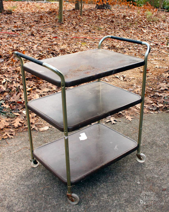 Upcycled Metal Rolling Cart Plant Stand | Pretty Handy Girl
