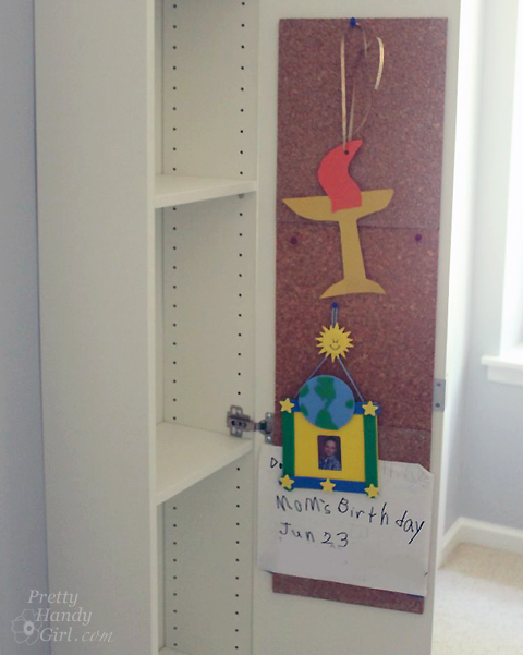 Wall-mounted IKEA LILLÅNGEN Mirrored Cabinet turned Stuffed Animal Storage | Pretty Handy Girl