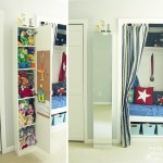 Wall-mounted IKEA LILLÅNGEN Mirrored Cabinet turned Stuffed Animal Storage | Pretty Handy Girl