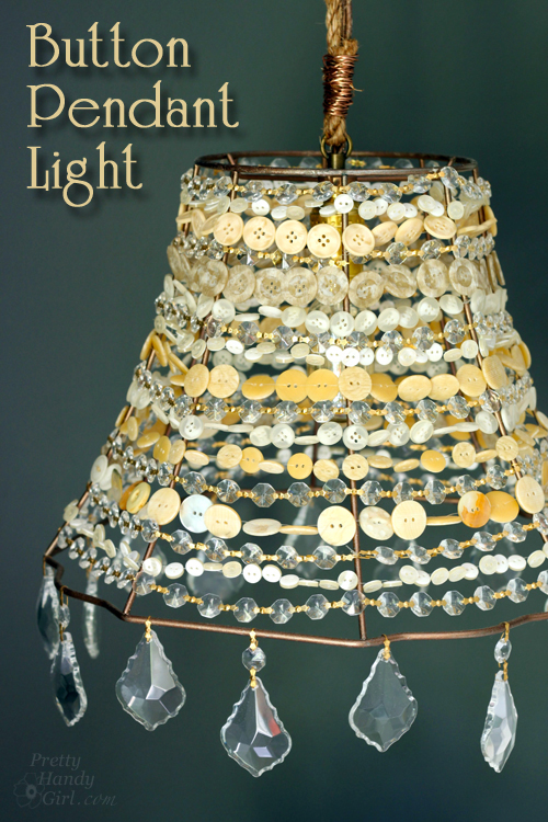 DIY Button Pendant Light |Pretty Handy Girl
