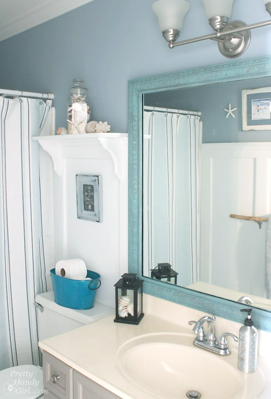 Seaside Theme Bathroom Refresh #LowesCreator | Pretty Handy Girl