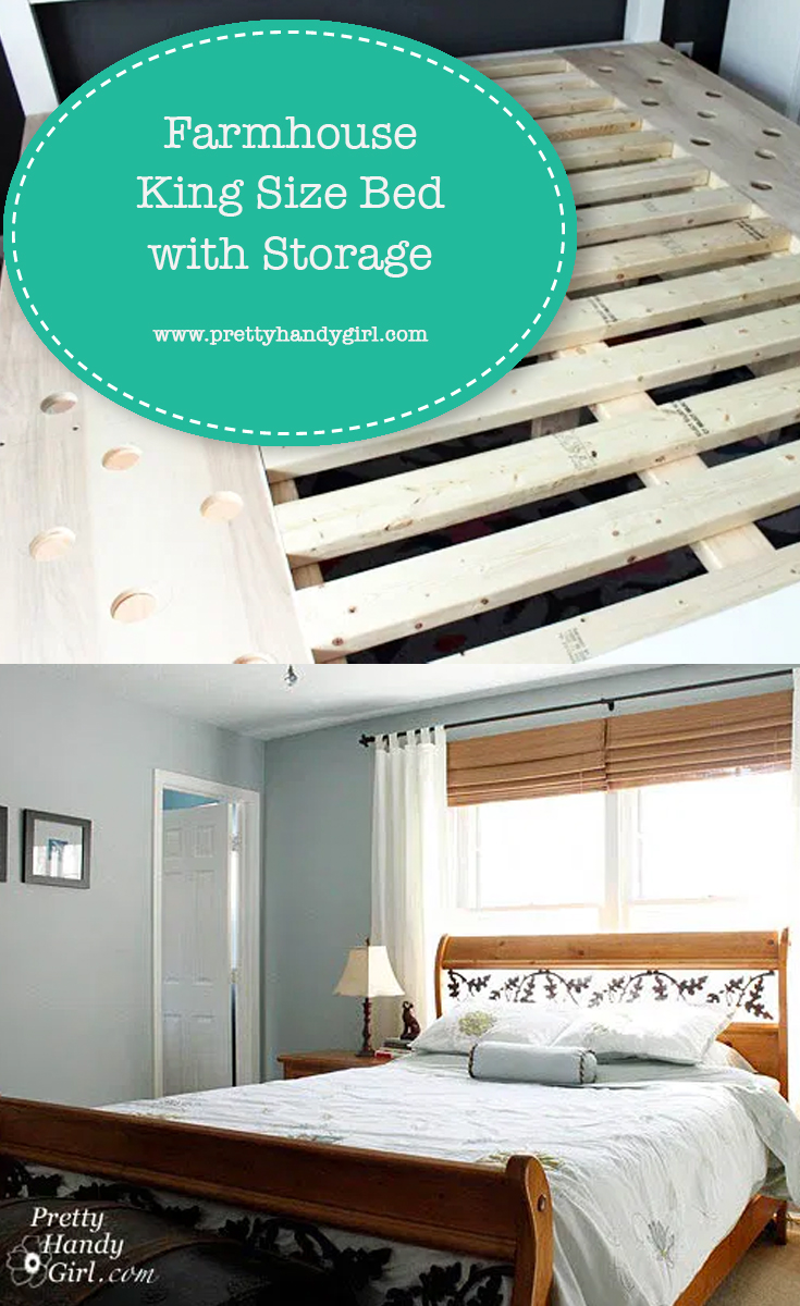Farmhouse King Size Bed with Storage | Pretty Handy Girl
