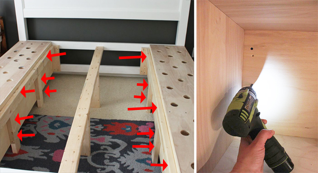 Modified King Size Farmhouse Bed with Storage Drawers | Pretty Handy Girl