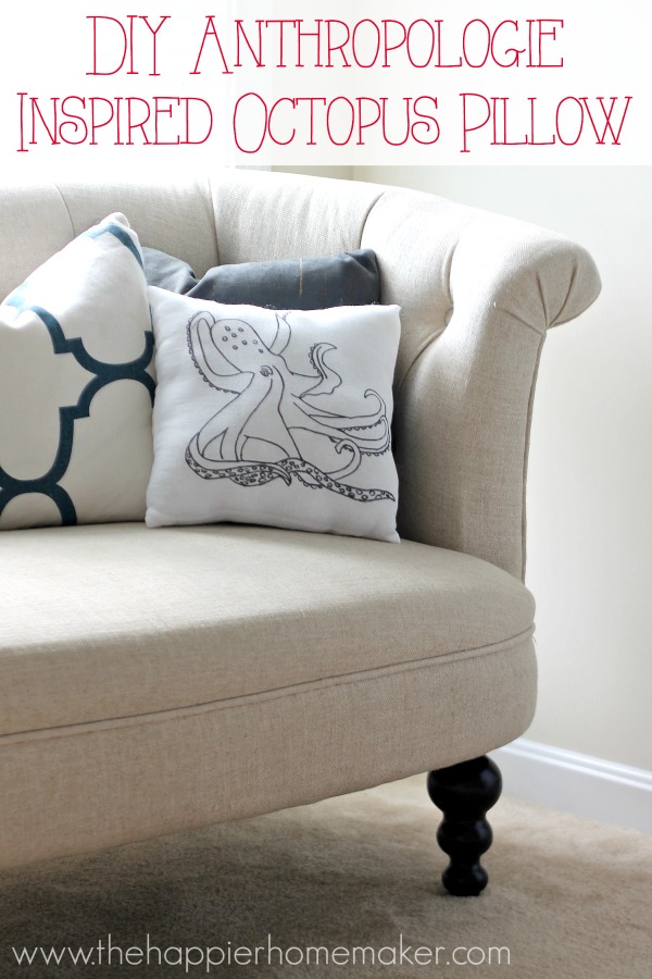 diy anthropologie inspired octopus pillow
