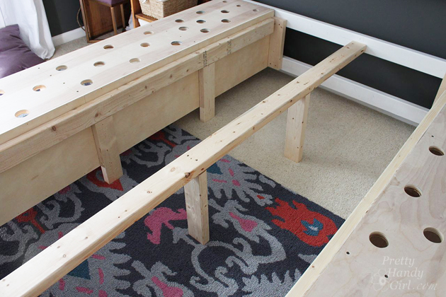 Modified King Size Farmhouse Bed with Storage Drawers | Pretty Handy Girl
