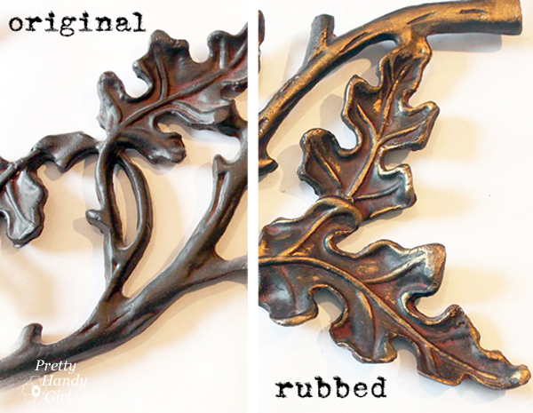 Gold Rub n' Buff leaves | Pretty Handy Girl