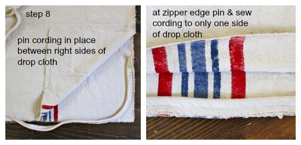 striped euro shams step 8