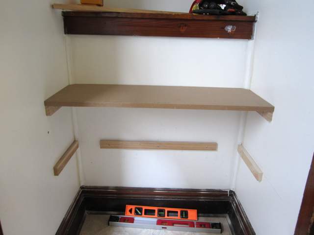 DIY Built In Shoe Shelves
