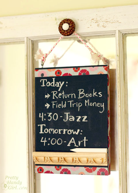 DIY Chalkboard Memo Board (4th grade project) | Pretty Handy Girl