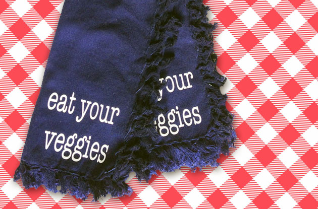 Hostess Gift Ideas - Eat Your Veggies Cloth Napkin Gift Set