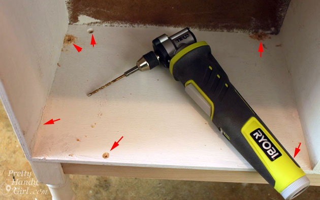 drill holes to attach table skirt