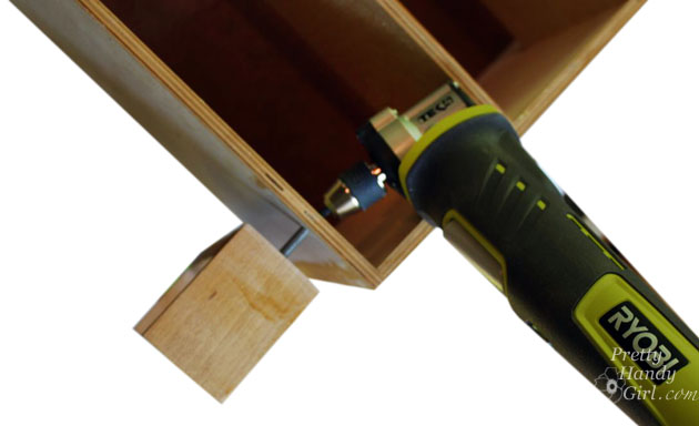 remove legs with Ryobi right angle driver