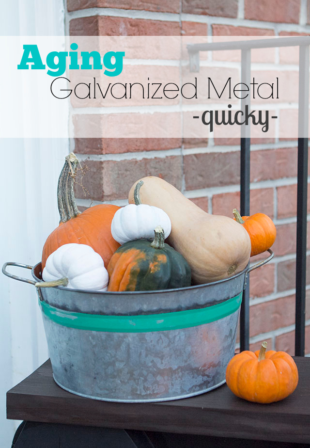 galvanized metal bucket aging