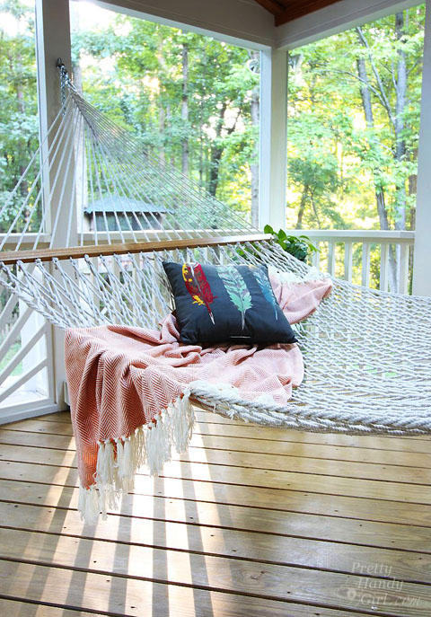 Screen Porch Decorated for Fall | Pretty Handy Girl