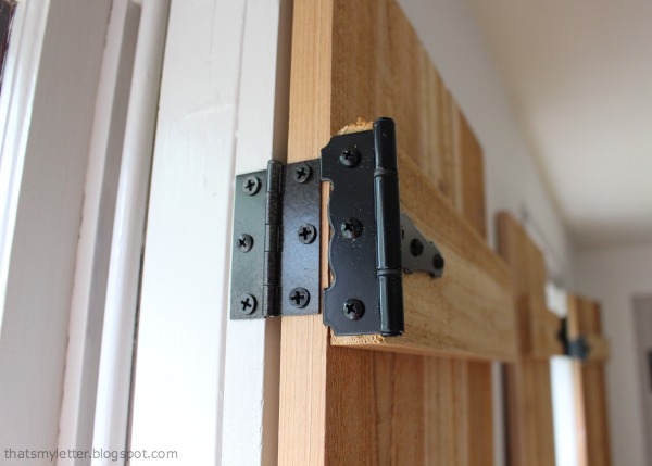 interior cedar shutters hardware detail