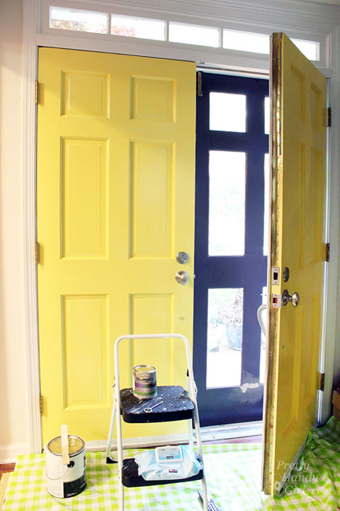 Benjamin Moore Yellow Highlighter Painted Interior Doors | Pretty Handy Girl