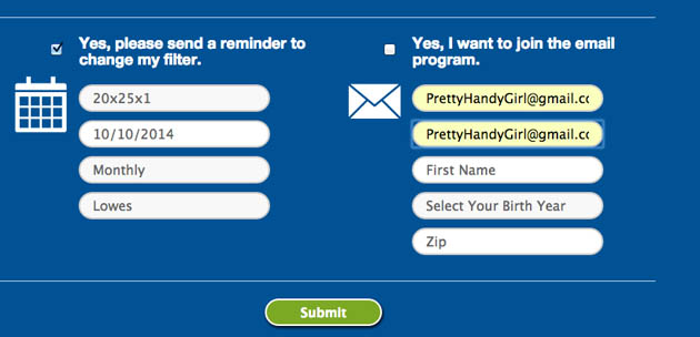 Get Reminders to Change Your Air Filters | Pretty Handy Girl