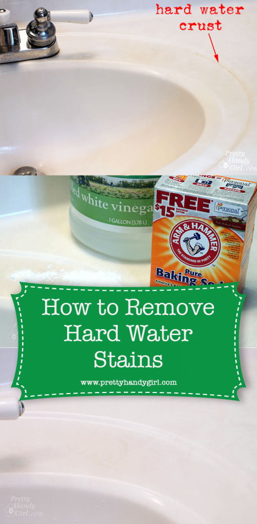 remove hard water stains from sink 