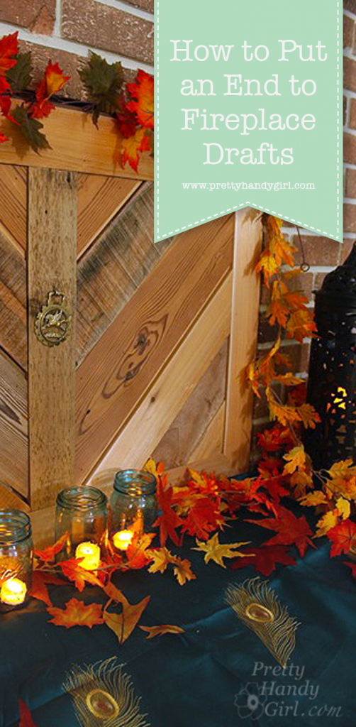 wooden fireplace cover to prevent drafts