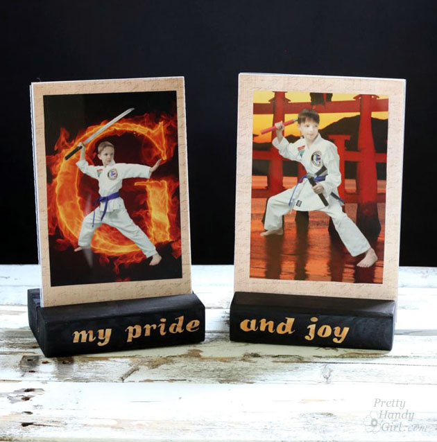 Wood Block Floating Picture Frames | Pretty Handy Girl