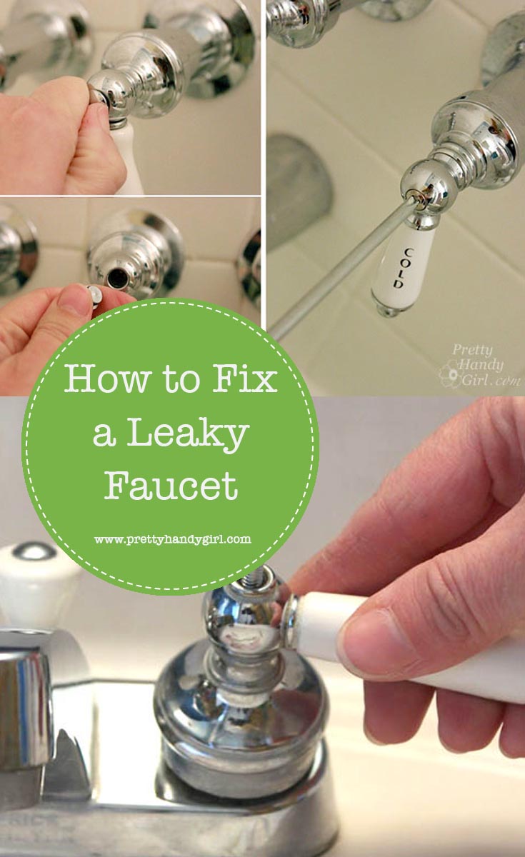 Leaky faucet? No problem with this easy and quick fix from Pretty Handy Girl! | #prettyhandygirl #DIY #plumbingfix