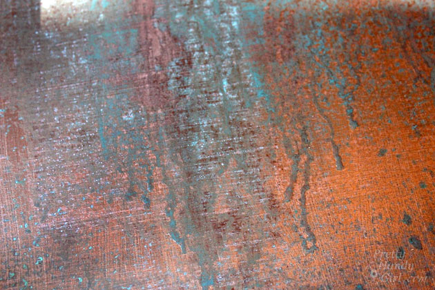 Inexpensive Faux Copper and Patina Metal | Pretty Handy Girl
