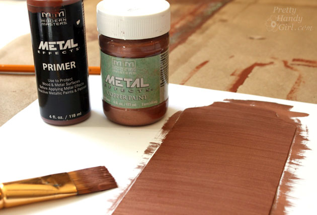 Inexpensive Faux Copper and Patina Metal | Pretty Handy Girl