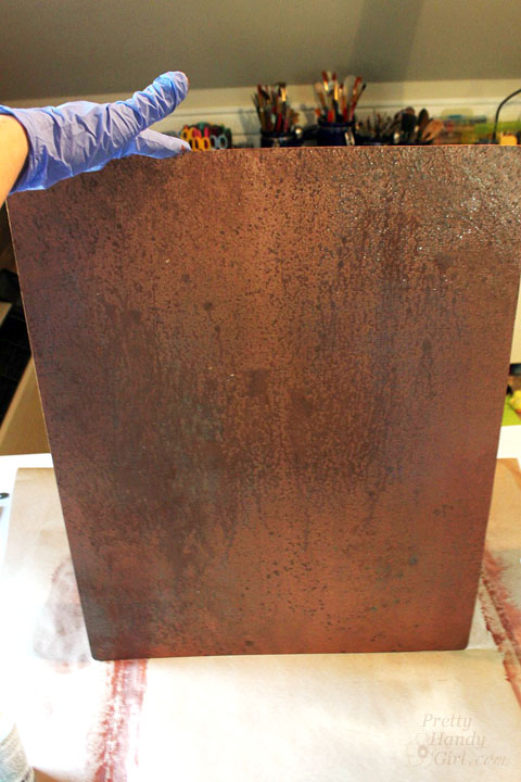 Inexpensive Faux Copper and Patina Metal | Pretty Handy Girl
