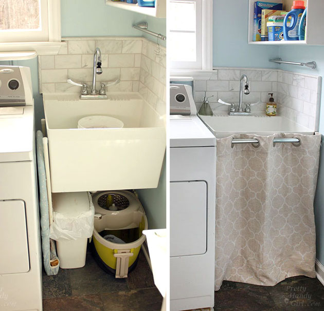 Laundry Room Sink Skirt | Pretty Handy Girl