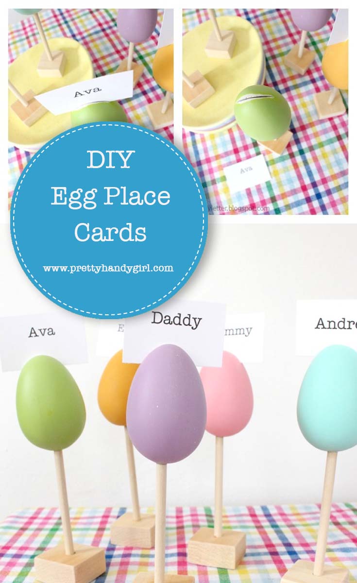 Pretty Handy Girl shares a simple DIYÂ project for your Easter table: DIYÂ Egg Place Cards | DIY Easter Table Decor | #prettyhandygirl #Easterdecor #tabledecor