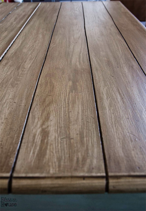 Faux Plank Table Top by Bless'Er House