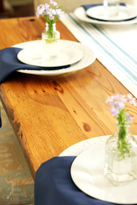 Reclaimed Lumber Farmhouse Table | Pretty Handy Girl