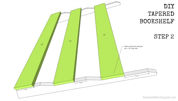 bookshelf tapered step 2 plans