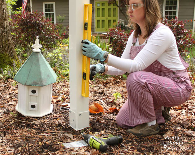 Install a Post Mounted Birdhouse | Pretty Handy Girl