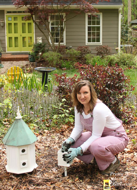 Install a Post Mounted Birdhouse | Pretty Handy Girl