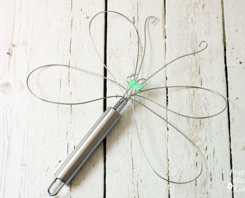 Dragonfly Garden Decor using a Dollar Store Whisk and Skewer | Pretty Handy Girl