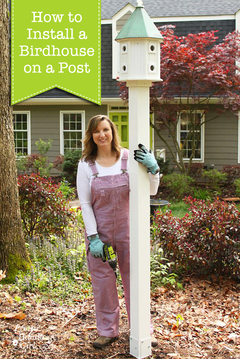 Install a Post Mounted Birdhouse | Pretty Handy Girl