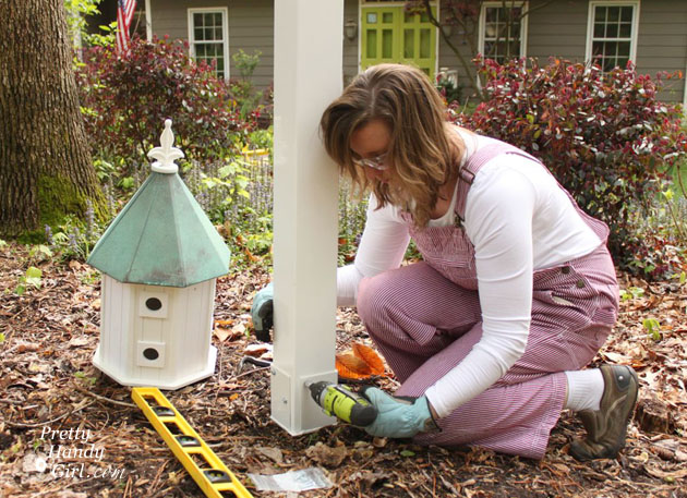 Install a Post Mounted Birdhouse | Pretty Handy Girl
