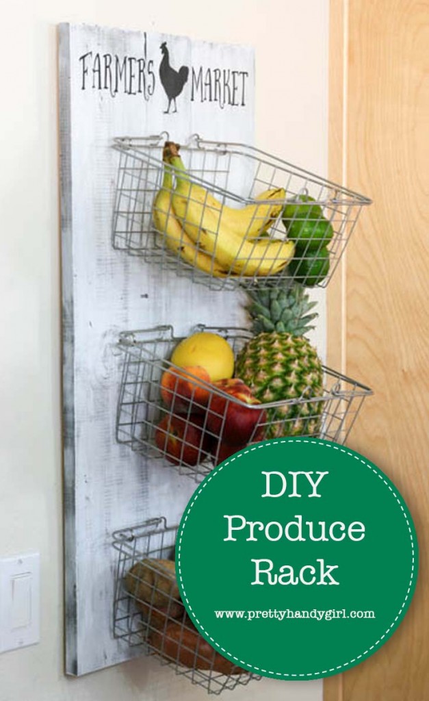 wooden produce rack