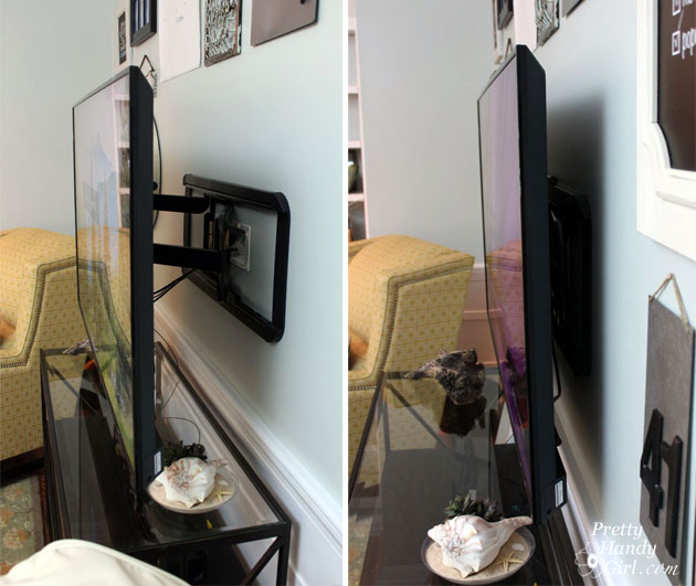 Installing a Wall Mount Flat Screen TV + Hiding Cords | PrettyHandyGirl