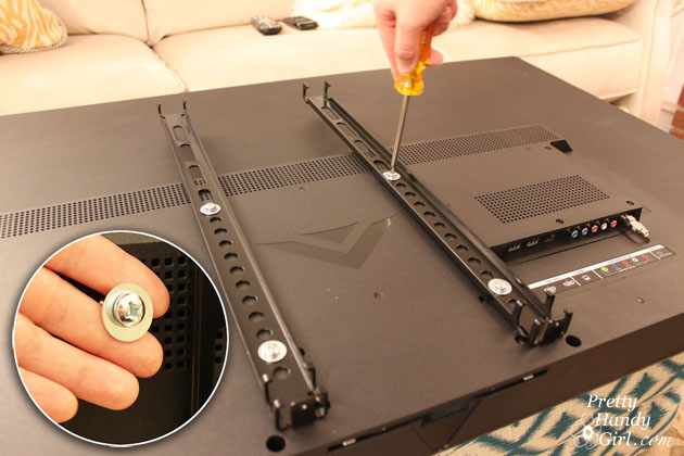 Installing a Wall Mount Flat Screen TV + Hiding Cords | PrettyHandyGirl