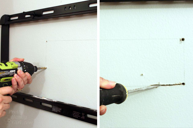 Installing a Wall Mount Flat Screen TV + Hiding Cords | PrettyHandyGirl