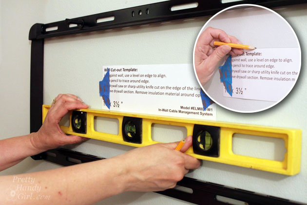 Installing a Wall Mount Flat Screen TV + Hiding Cords | PrettyHandyGirl