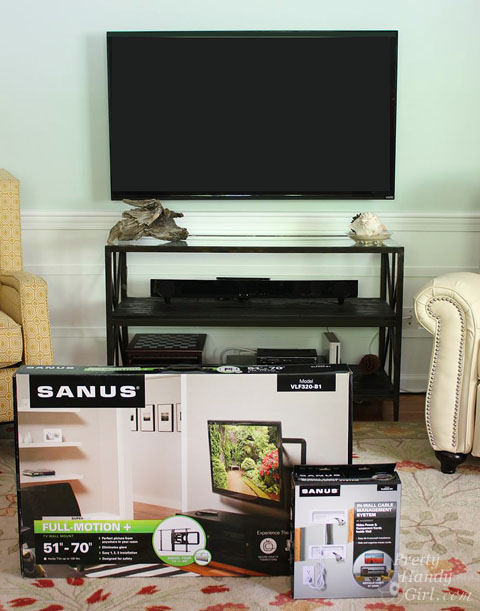 Installing a Wall Mount Flat Screen TV + Hiding Cords | PrettyHandyGirl