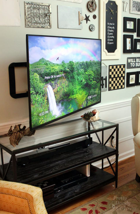 Installing a Wall Mount Flat Screen TV + Hiding Cords | PrettyHandyGirl