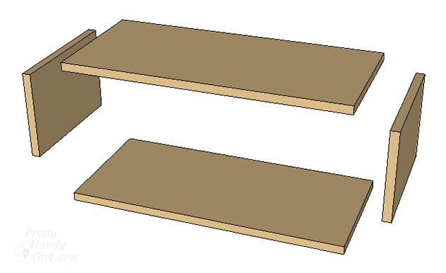Plenty 'o Storage from One Board | Pretty Handy Girl