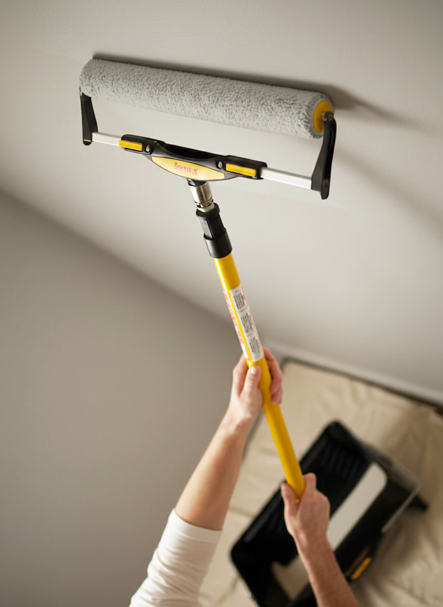 18 inch paint roller and pole for quicker painting of large surfaces
