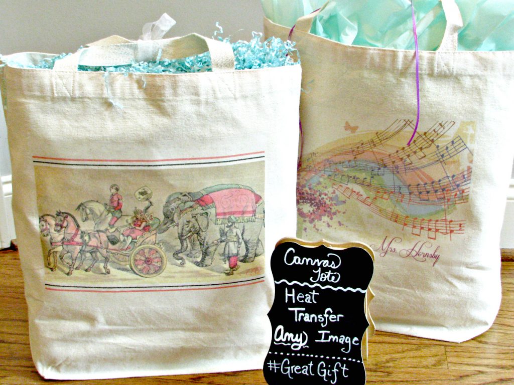 Iron-on transfer tote bags