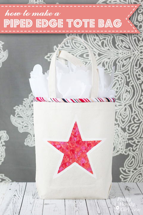 Piped Tote Bag Tutorial | Pretty Handy Girl