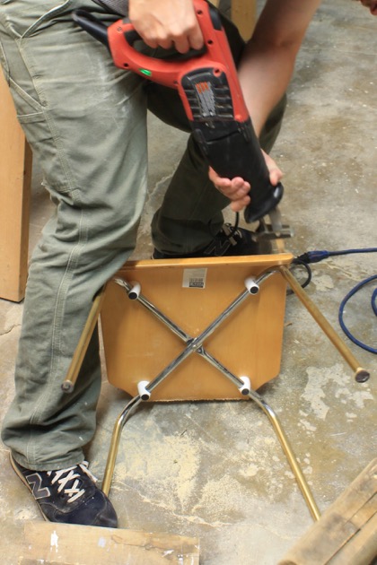 Upcycled Stool from a Chair